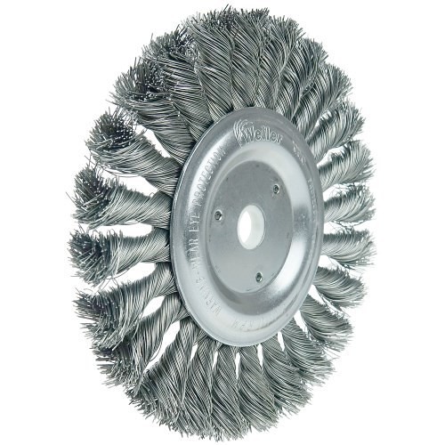 Weiler® 08105 Wire Wheel Brush, 6 in Brush Dia, 1/2 in Face Width, 0.023 in Filament/Wire Diameter, 5/8 to 1/2 in Arbor Hole