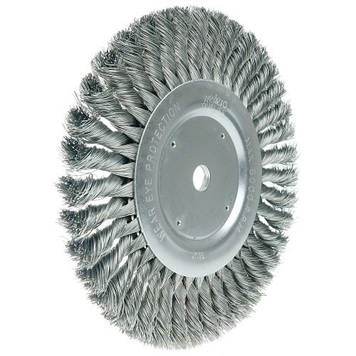 Weiler® 08155 Wire Wheel Brush, 8 in Brush Dia, 5/8 in Face Width, 0.023 in Filament/Wire Diameter, 5/8 in Arbor Hole