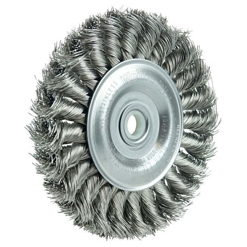 Weiler® 08294 Wire Wheel Brush, 4 in Brush Dia, 1/2 in Face Width, 0.014 in Filament/Wire Diameter, 1/2 to 3/8 in Arbor Hole