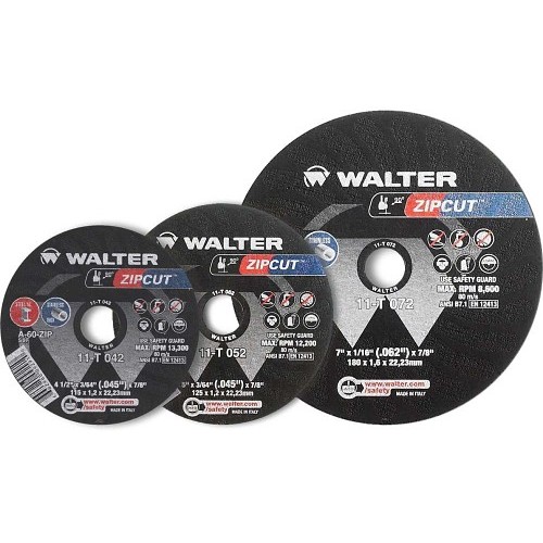 Walter® 11T042 Cut-Off Wheel, 4-1/2 in Wheel Dia, 3/64 in Wheel Thickness, 7/8 in Center Hole