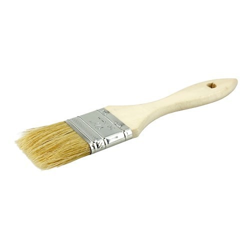 Weiler® 40067 Chip and Oil Brush, 7-7/8 in Overall Length, 1-1/2 W x 5/16 T in Brush, China Bristle Brush, Sanded Hardwood Handle, Latex, Oil Base, Shellac, Varnish, Water Base Paint Paint