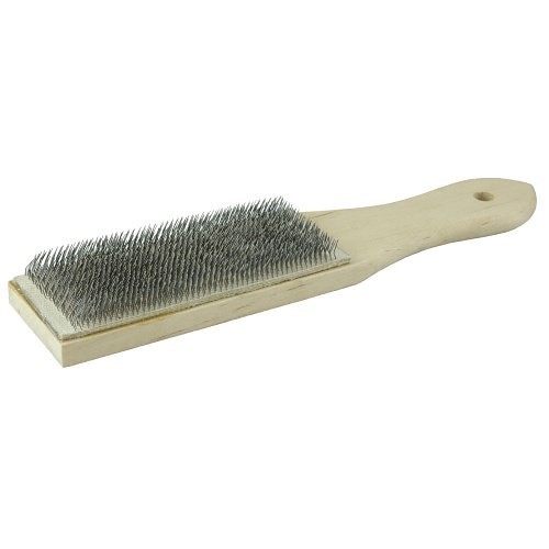 Weiler® 44260 File Card Brush, 8-1/4 in L x 1-5/8 in W Block, 1/4 in Trim Length, Steel Trim