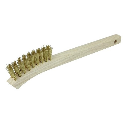 Weiler® 95014 Wire Scratch Brush, 8-3/4 L x 1/2 W in Block, 5/8 in Trim Length, Brass Trim