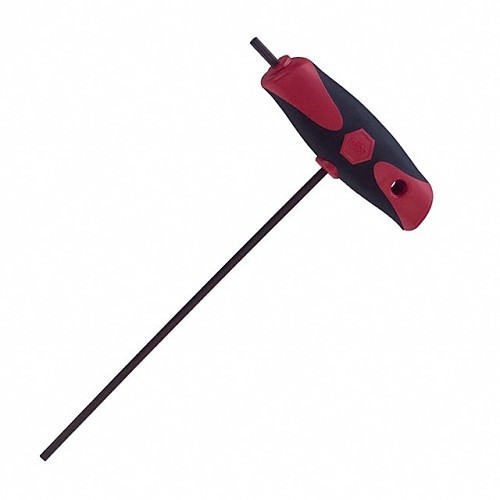 Wiha® 33446 T-Handle, Ball End, 3 mm Insert, Hex Drive, 150 mm Overall Length, Soft Grip Handle