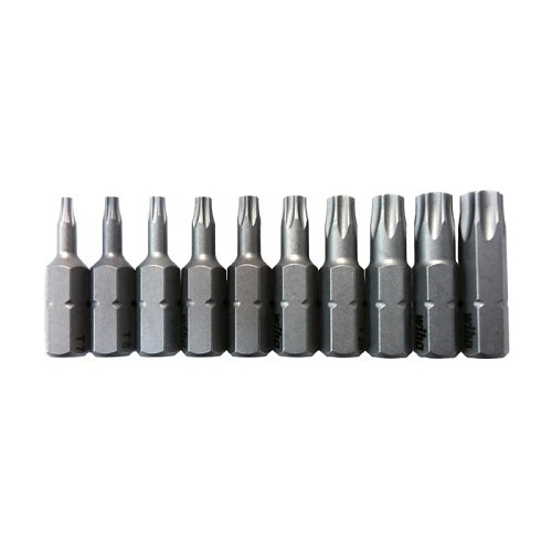 Wiha® 72595 Power Screwdriver Bit Set, 10 Piece, WIHA CRM-72 modified Tool Steel