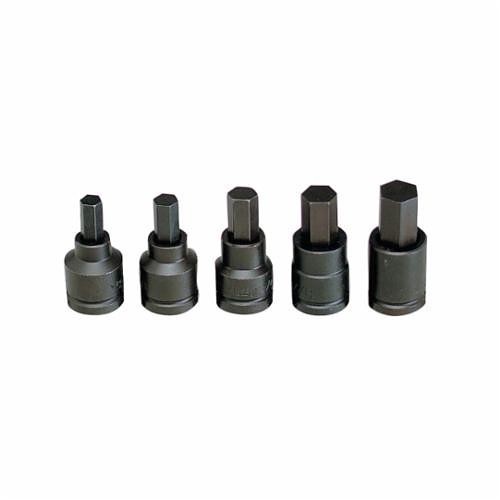 Wright Tool 606 Socket Bit Set, 9/16 to 1 in Hex, 3/4 in Drive, 5 Pieces, Black Oxide, ASME B107.114