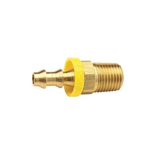 Push-On Hose, Adapter Fitting/Connector, 1/4 in x 3/8 in Nominal, MNPT x Barb End, Brass