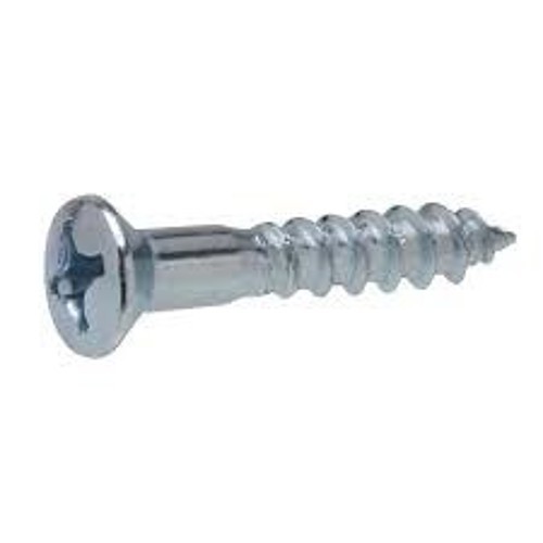 Wood Screw, SAE, #10 Diameter - Thread, 2 in L, Oval Head, Slotted Drive, Zinc Plated