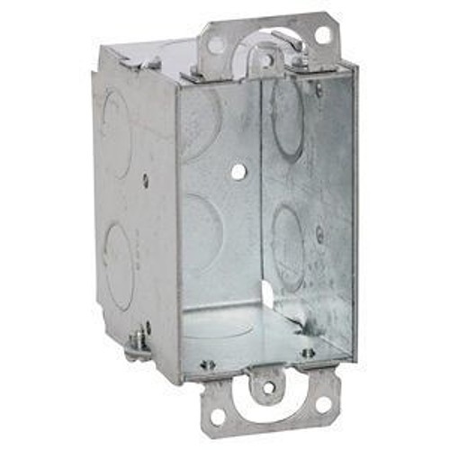 Gangable Switch Box, Steel, 1 Gangs, 2 in x 3 in x 2-1/2 in D