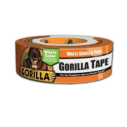 Gorilla® 5121470 Duct Tape, 30 yd Length, 1.88 in Width, Cloth Backing, White