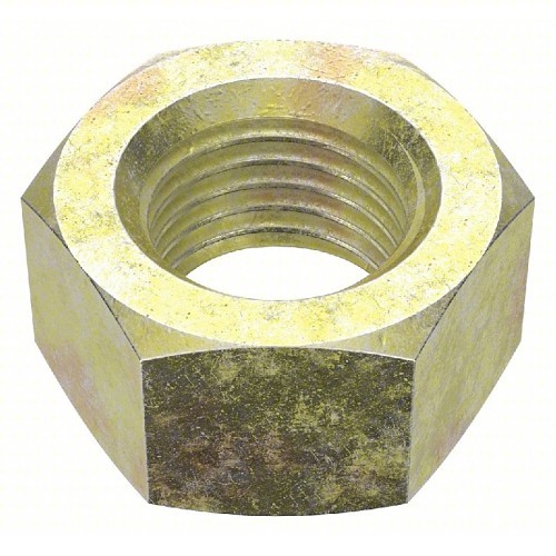 BBI 306084 Hex Nut, 7/16-20, Medium Carbon Steel, Zinc Yellow CR+6, 8 Material Grade, Right Hand Thread