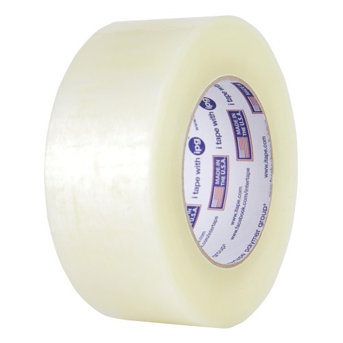 ipg® 1100 Hot Melt Carton Sealing Tape, 55 m Length, 72 in Width, 3 mil Thickness, Synthetic Rubber/Resin Adhesive, Cast Film Backing, Clear/Tan