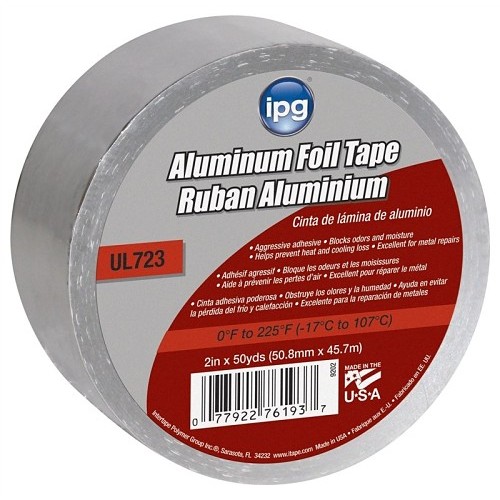 ipg® UT412 Foil Tape, 50 yd Length, 2 in Width, Aluminum Adhesive