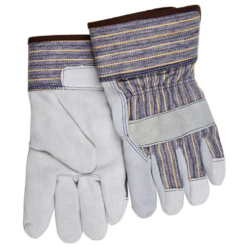 MCR Safety 1400K-XL Work Gloves, Driver Glove Type, Wing Thumb, X-Large, #10, Cowhide Leather Palm, Gray/Blue/Red, Safety Cuff Cuff, Uncoated, Resists: Cut, Kelvar®