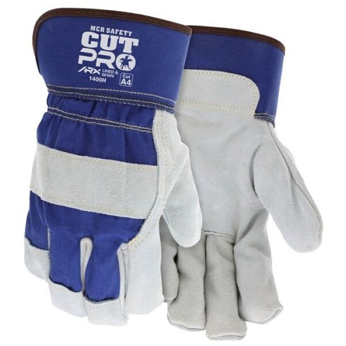 MCR Safety 1400HXL Cut Pro® Cut-Resistant Leather Palm Work Gloves, X-Large, #10, Select Shoulder Split Leather. Lined with ARX® Cut-Resistant Material