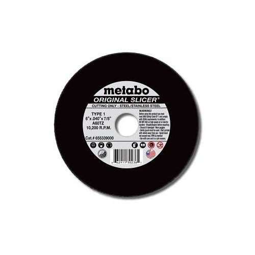 metabo® MET655331 Original Slicer Cutting Wheel, 4-1/2 in Wheel Dia, 0.04 in Wheel Thickness, 7/8 in Center Hole, Aluminum Oxide Abrasive