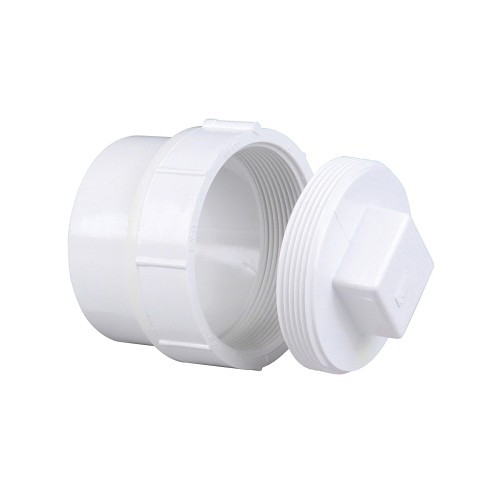 NIBCO® K169200 4816 DWV Cleanout Adapter With Plug, 2 in Nominal, Spigot End Style, SCH 40/STD, PVC, Domestic