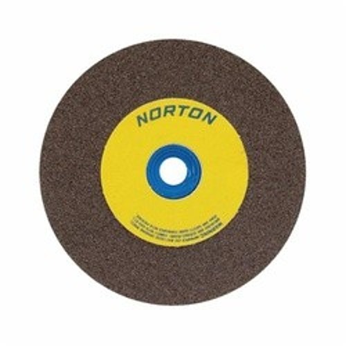 Norton® Gemini® 07660788285 57A Alundum® Straight Bench and Pedestal Grinding Wheel, 8 in Dia x 1 in THK, 1 in Center Hole, 60/80 Grit, Aluminum Oxide Abrasive