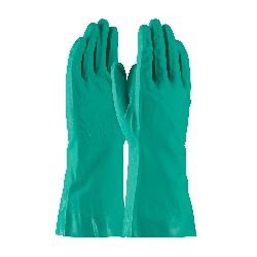Assurance® 50-N160G/L Medium Weight Chemical-Resistant Gloves, Large, #9, Ambidextrous Hand, Nitrile, Green, Flock Lining, 13 in L, Resists: Abrasion, Cut, Chemical and Puncture, Unsupported Support, Straight Cuff, 15 mil THK
