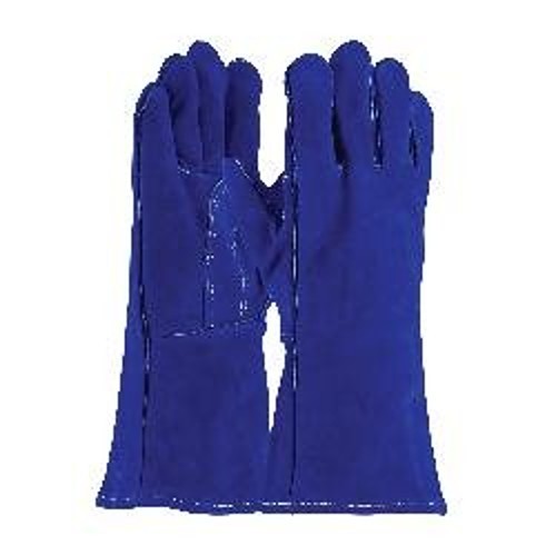 PIP® Blue Bison™ 73-7007 Welding Gloves, Large, #9, Split Cowhide Leather, Blue, Cotton, Gauntlet Cuff, 13-1/2 in L, 1.2 mm Glove Material Thickness