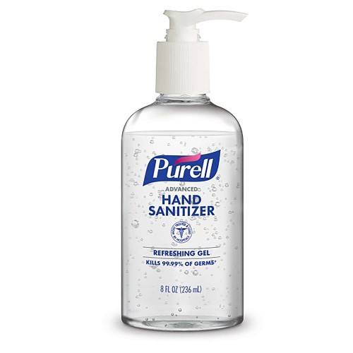 PURELL® 4040-12-S Advanced Hand Sanitizer, 236 mL Nominal, Table Top/Pump Round Bottle Package, Gel Form