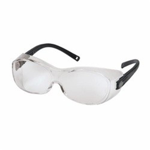 Pyramex® OTS® S3510SJ Safety Glasses, Clear Lens, Black Frame, Polycarbonate Lens, 68 mm PD, 58.4 mm Diagonal x 49.5 mm Vertical x 2.03 mm THK Lens, 148 mm WD x 152 - 166 mm OAL