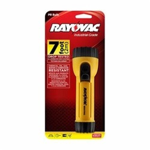 Rayovac® WHH2D-A WorkHorse™ Industrial Grade Flashlight With Ring Hanger, PR2 Incandescent Bulb, Polypropylene Housing, 10 Lumens