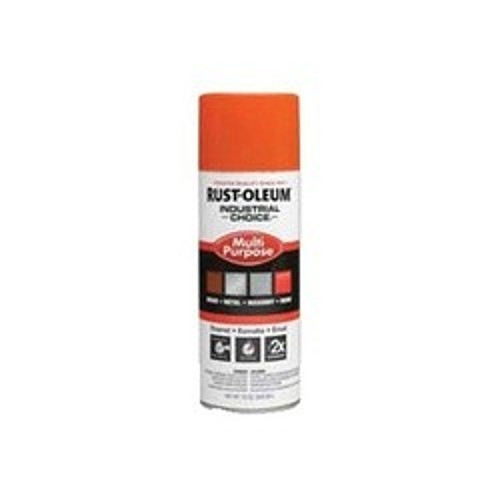Rust-Oleum® 1653830 1600 System Multi-Purpose Enamel Spray Paint, 12 oz Container, Liquid Form, Safety Orange, 12 to 15 sq-ft/can Coverage