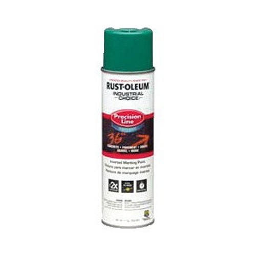 Rust-Oleum® 1834838 M1800 Precision Line Water Based Inverted Marking Paint, 17 oz Container, Liquid Form, APWA Safety Green, 600 to 700 linear ft/gal with 1 in W Stripe Coverage
