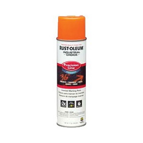 Rust-Oleum® 203036 M1800 Precision Line Water Based Inverted Marking Paint, 17 oz Container, Liquid Form, Fluorescent Orange, 600 to 700 linear ft/gal with 1 in W Stripe Coverage