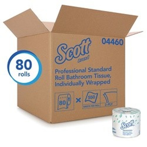 Scott® 04460 Bathroom Tissue, 550 Sheets, 2 Plys, Paper, 80/Rolls