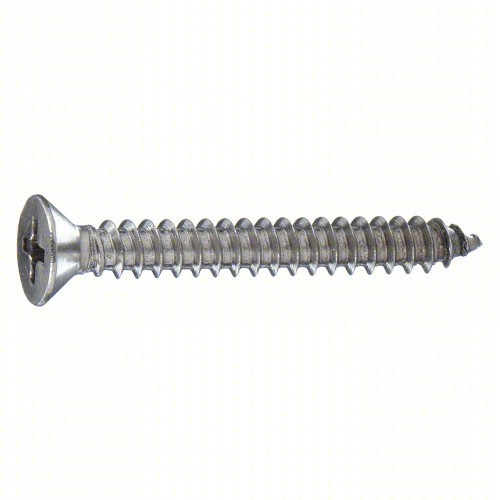 696473 Self-Tapping Screw, Imperial, #10-12 Diameter - Thread Size, 1 in L, Hex Washer Head, Slotted Drive, Zinc Plated Finish