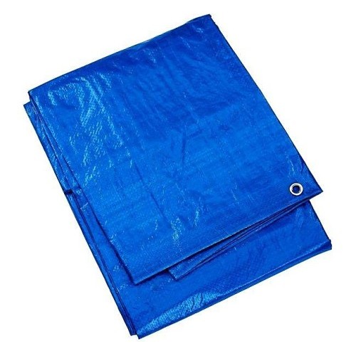 Poly Tarp, 12 ft Length, 10 ft Width, 5-6 mil Thickness, Polyester, Lightweight, Water/Tear/Cold Resistant