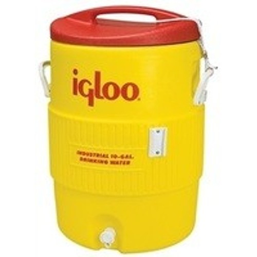 Water Cooler, Insulated, 10 gal, Red/Yellow, Plastic