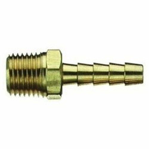 Tru-Flate 21-143 Hose-to-Pipe Fitting, 3/8 x 1/4 in Nominal, Barb x MNPT End Style, Brass