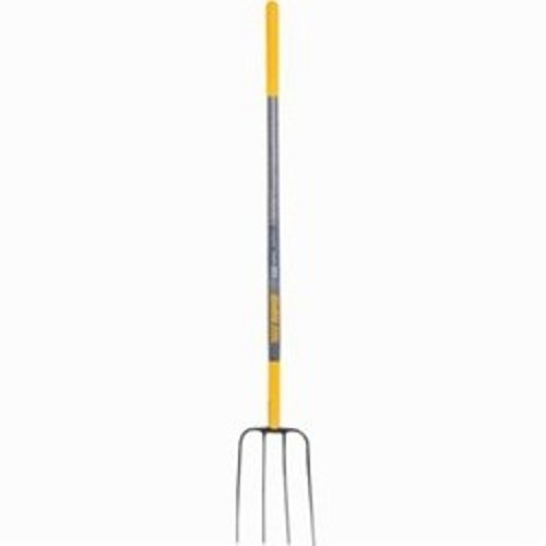 True Temper® 1838000 Manure Fork, 4 Tines, Forged Steel Tine, Hardwood Handle