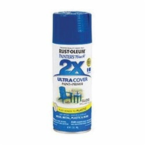 Ultra Cover 2x 249120 Painter's Touch® Enamel Spray Paint, 12 oz Container, Liquid Form, Brilliant Blue, 8 to 12 sq-ft/can Coverage