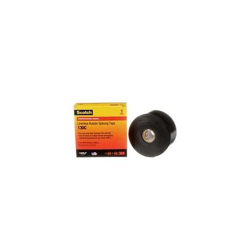 3M™ Scotch® 00054007417545 Splicing Tape, 30 ft Length, 2 in Width, 0.76 mm Thickness, Linerless EPR Material, Rubber Resin Adhesive, Ethylene Rubber, Ethylene Propylene Rubber Backing, Black