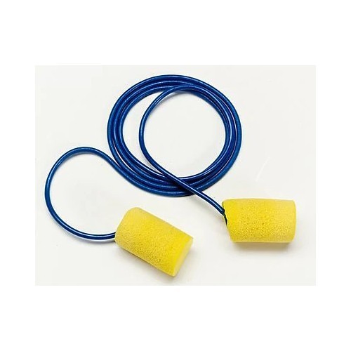 3M™ 311-1105 Ear Plug, 33 dB Noise Reduction Rating, Cylindrical, Specifications Met: CSA Class AL, Disposable/Reusable: Disposable, Corded, Large, Yellow Plug, Blue Cord