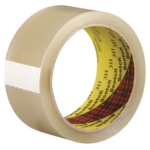 3M™ Scotch® 405-076308-86493 Packaging Tape, 100 m Length, 48 mm Width, 0.28 mm Thickness, Pressure Sensitive Acrylic Material, Clear