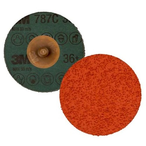 3M™ 787C Coated Abrasive Quick-Change Disc, 4 in Disc Dia, 36 Grit, Precision Shaped Ceramic Abrasive, Type TR, TS Attachment