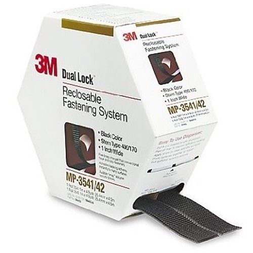 3M™ Dual Lock™ MP-3541/42 Reclosable Fastener, 0.23 in Engaged Thickness, Acrylic Adhesive, Black