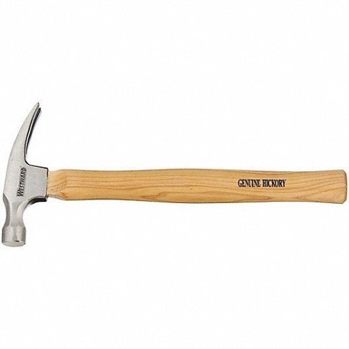 Claw Hammer, Curved, 13-1/2 in Overall Length, 20 oz Head, Forged Steel Head, Solid Steel Handle, Cushion Grip Handle