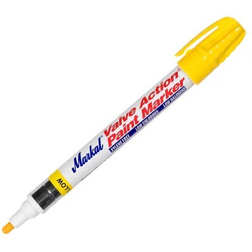 LA-CO Industries Markal® 96821 Paint Marker, Medium Tip, Valve Action, Yellow