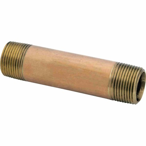 AMC® 38300-0820 Pipe Nipple, 1/2 in Nominal, 2 in Length, Brass, NPT End