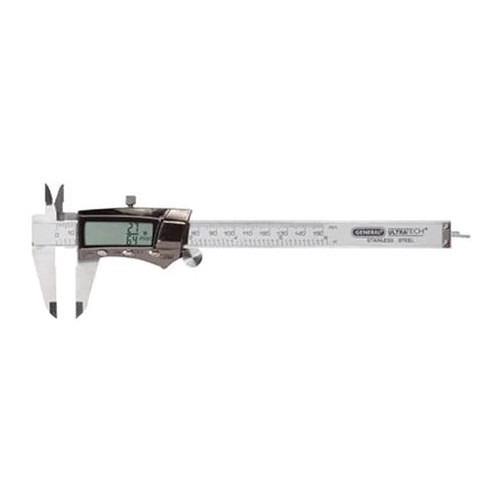 Electronic Caliper, Digital/fraction, 0-6 in/150 mm, Hardened Stainless Steel