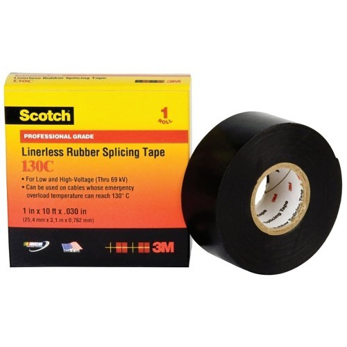 Scotch™ 500-417187 Splicing Tape, 30 ft Length, 1-1/2 in Width, 30 mil Thickness, Ethylene Propylene Rubber Material, Black