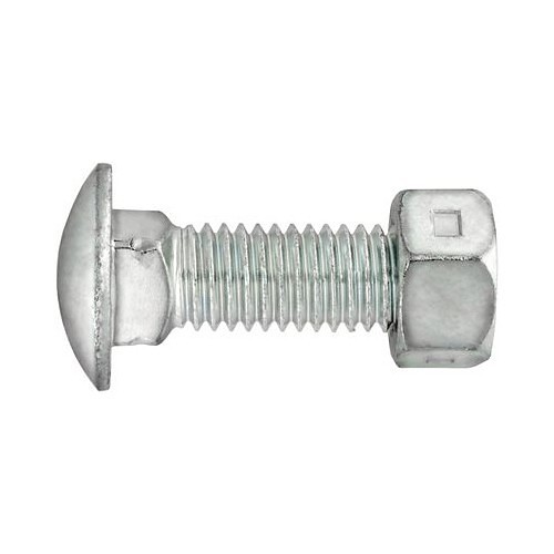 Approved Vendor A3433 Bumper Bolt, 3/8-16 in, 1 in Overall Length, Round