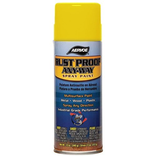 Aervoe® 167 Any-Way Spray Paint, 12 oz Container, Old Cat Yellow, 11 to 22 sq-ft Coverage, 72 hr Curing