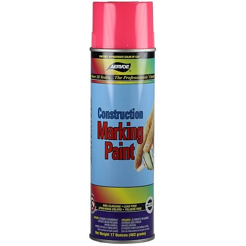 Aervoe® 249 Marking Paint, 17 oz Container, Fluorescent Pink, 548 linear ft Coverage, 8 hr Curing